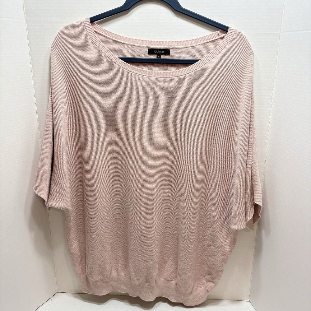 Quince Cotton Cashmere Dolman Sleeve Sweater Women's XL Pink